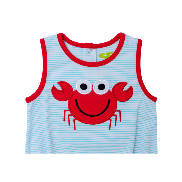 Boy's Romper with Applique Crab