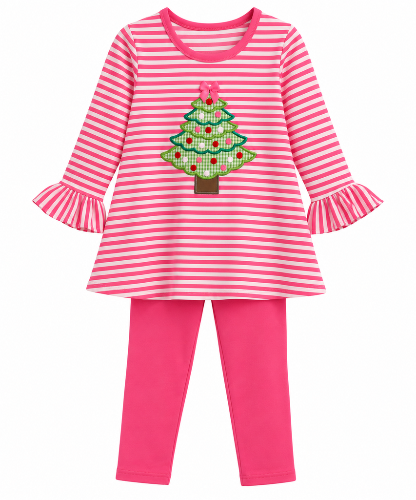 Applique Christmas Tree Girl