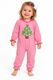 Christmas Tree Applique Baby Girl Romper
