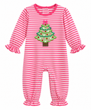 Christmas Tree Applique Baby Girl Romper