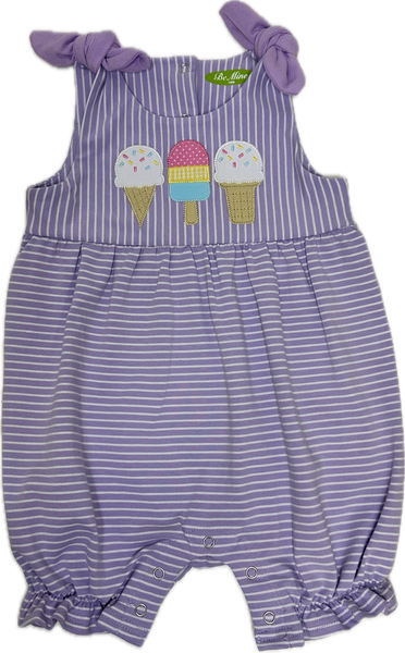 Applique Ice Cream Cones Girl's Romper - 37S24