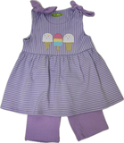 Applique Ice Cream Cones Girl's Short Set - 36S24