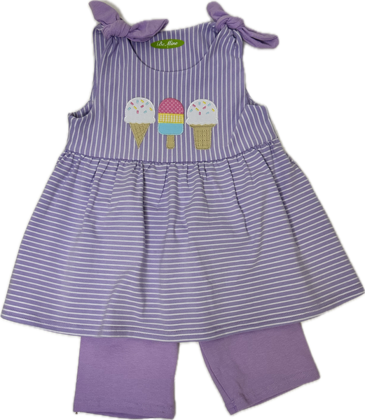 Applique Ice Cream Cones Girl's Short Set - 36S24