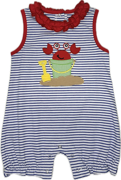 Applique Cran in a Bucket Baby Girl Romper - 17S24