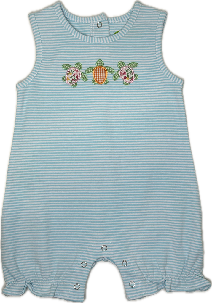 Applique Turtles Baby Girl Romper - 22S24