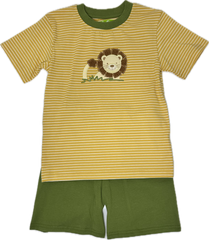 Applique Lion Boy's Shorts Set - 28S24