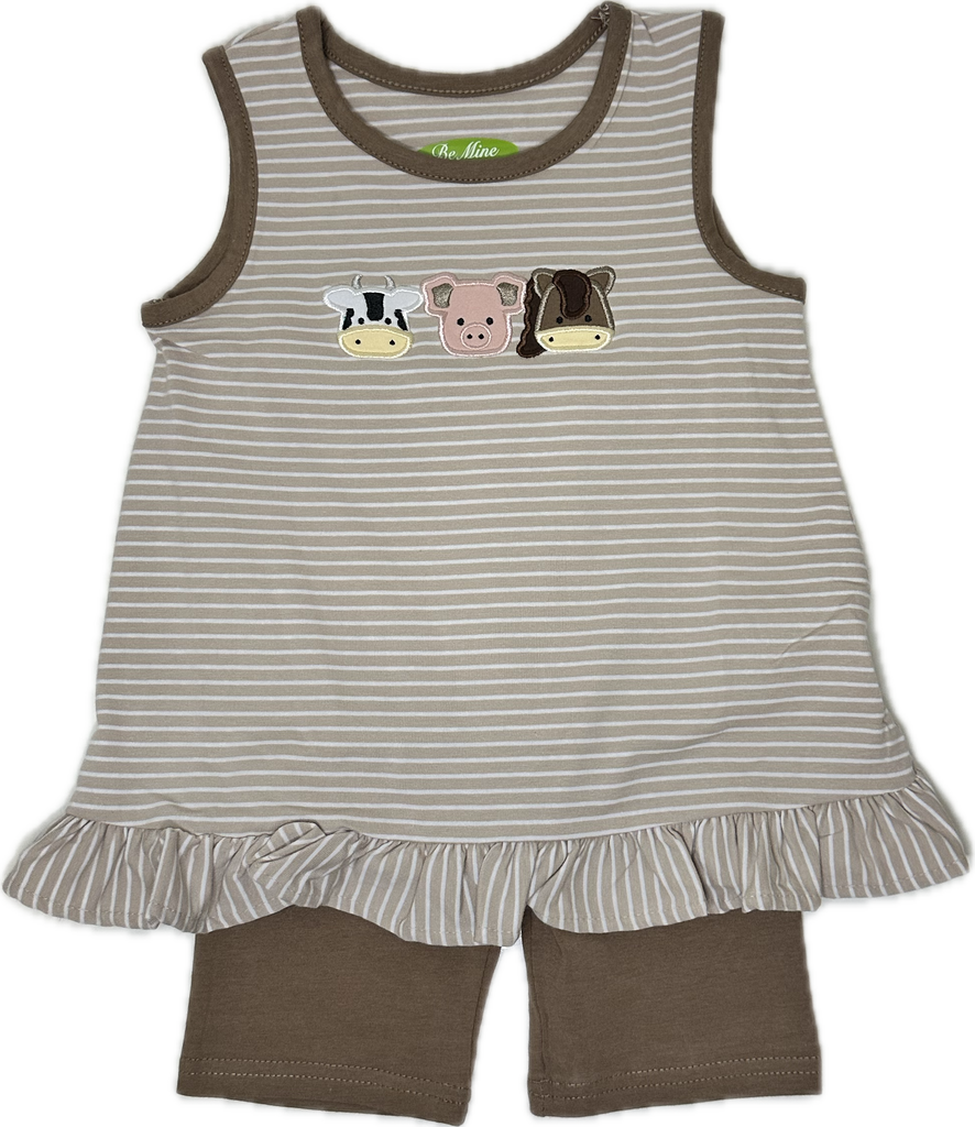 Applique Farm Animals Girl