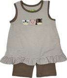 Applique Farm Animals Girl's Short Set - 29S24