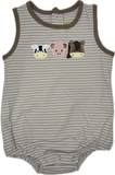 Applique Farm Animals Baby Boy Romper - 31S24