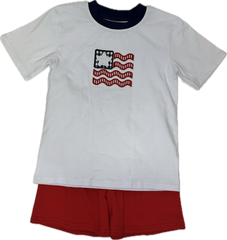 Applique American Flag Boy's Shorts Set - 34S24