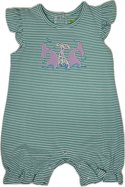 Applique Mermaid Tales Girl's Romper - 39S24