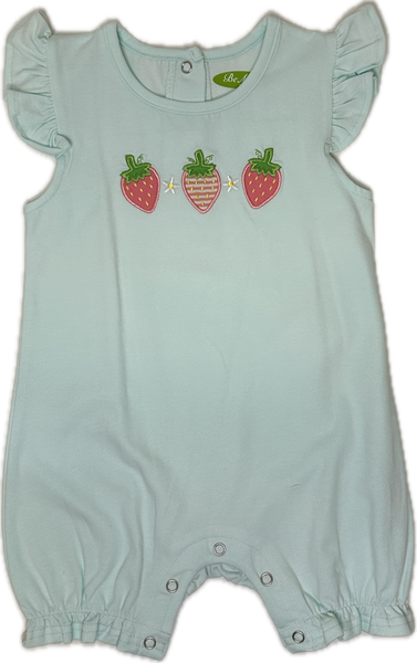 Applique Starwberries Girl's Rompert - 41S24