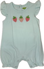 Applique Starwberries Girl's Rompert - 41S24