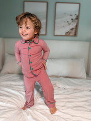 Red and White Stripes Boy's 2 Piece Loungewear