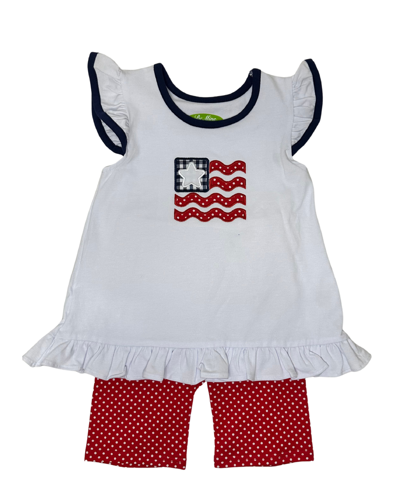 Applique American Flag Girl