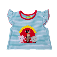 Applique Farm Girl's Short Set - 14S23