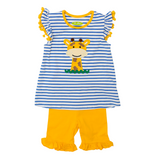 Applique Giraffe Girl's Short Set