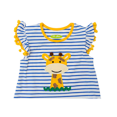 Applique Giraffe Girl's Short Set - 18S23