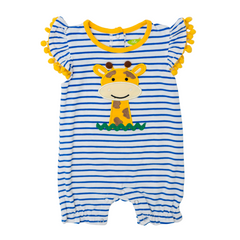 Applique Giraffe Girl's Romper - 19S23