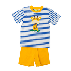 Applique Giraffe Boy's Short Set -21S23