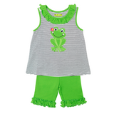 Applique Frog Girl's Short Set