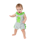 Applique Frog Baby Girl Romper