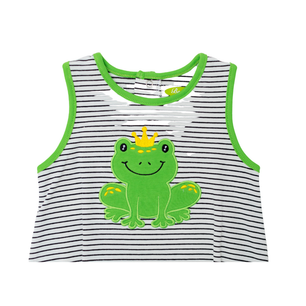Applique Romper with Green Frog