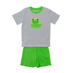 Applique Frog Boy's Short Set -25S23