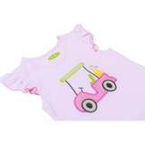 Applique Golf Cart Girl's Short Set -26S23