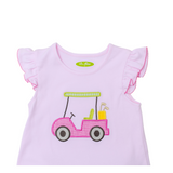 Applique Golf Cart Girl's Short Set -26S23
