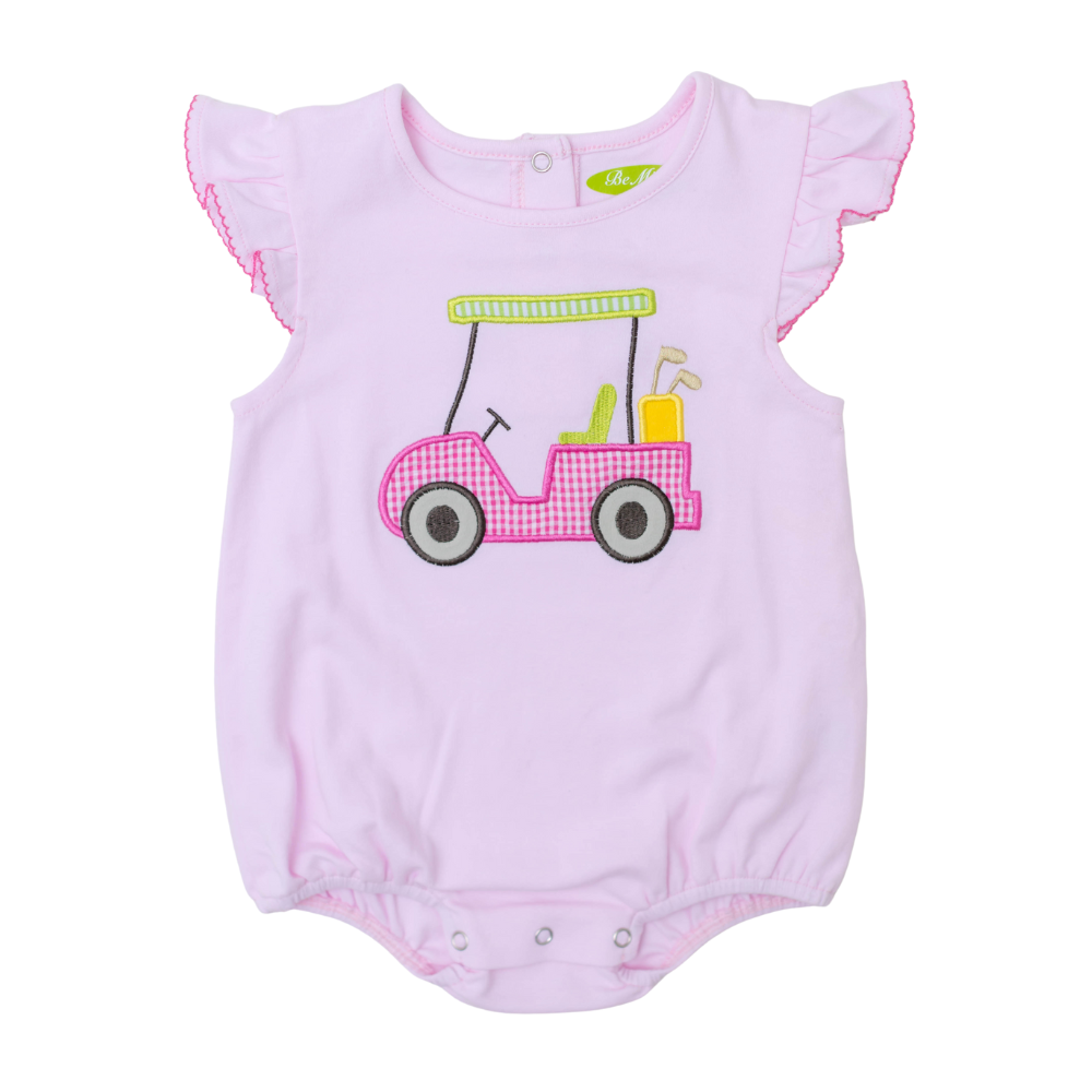 Applique Golf Cart Baby Romper