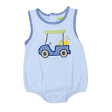 Boy's Romper With Applique Golf Cart