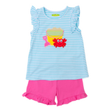 Applique Beach Bucket Girl's Short Set