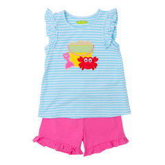 Applique Beach Bucket Girl's Short Set -30S23