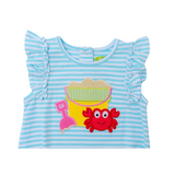 Beach Bucket Applique Girls Bubble