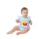 Baby Romper with Applique Beach Bucket