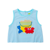 Boy's Romper with Applique Beach Bucket