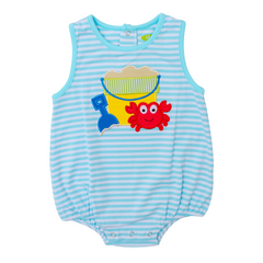 Applique Beach Bucket Boy's Romper -32S23