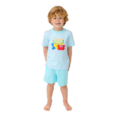 Applique Beach Bucket Boy's Short Set -33S23