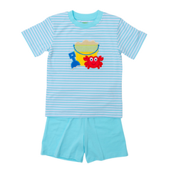 Applique Beach Bucket Boy's Short Set -33S23