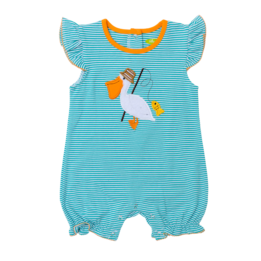 Applique Pelican Girls Romper