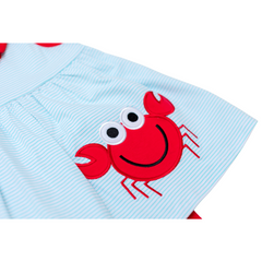 Applique Crab Girl's Short Set -38S23