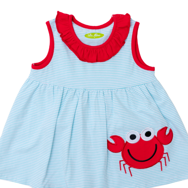 Applique Crab Girl's Short Set -38S23