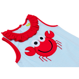 Red Crab Applique Girls Outfit