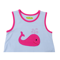 Applique Whale Girl's Short Set - 42S23