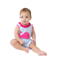 Applique Whale Girl's Romper - 43S23