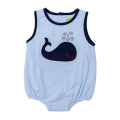 Applique Whale Boy's Romper - 44S23