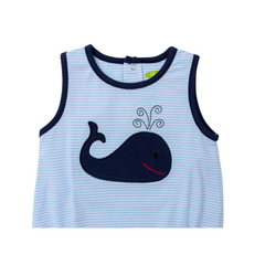 Applique Whale Boy's Romper - 44S23