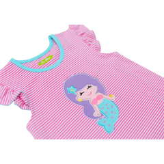 Applique Mermaid Girl's Short Set - 50S23