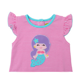 Girl's Bubble With Applique Mermaid
